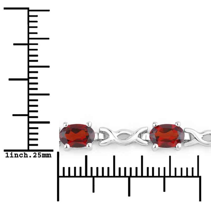 2.55 Carat Genuine Garnet .925 Sterling Silver Bracelet