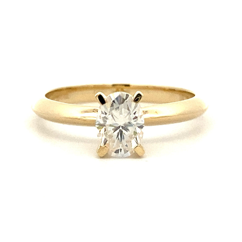 Genuine .88ct Moissanite  10KT Yellow Gold