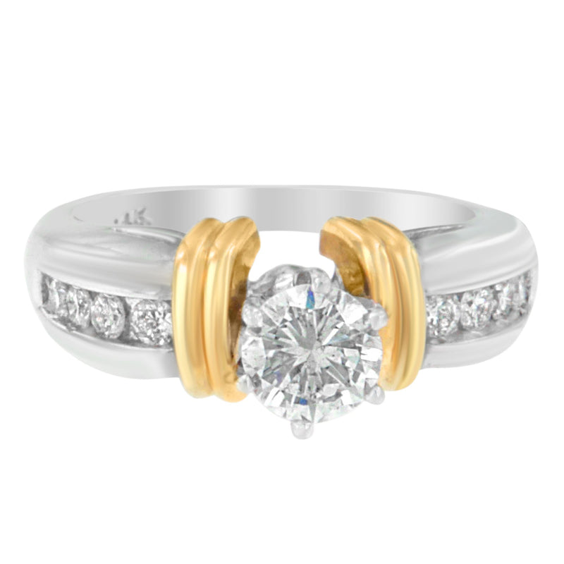 14K Two-Toned Gold 1ct  TDW Round Cut Diamond Ring (H-ISI1-SI2)