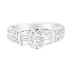 14K White Gold 1 ct TDW Solitaire Cocktail Ring (H-IVS1-VS2)