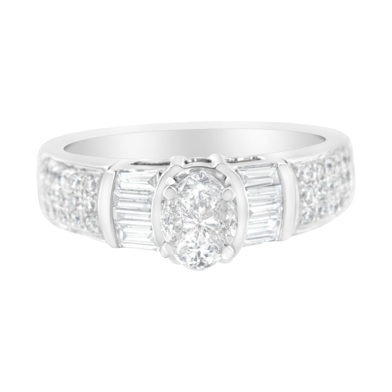 14K White Gold 1 ct TDW Solitaire Cocktail Ring (H-IVS1-VS2)