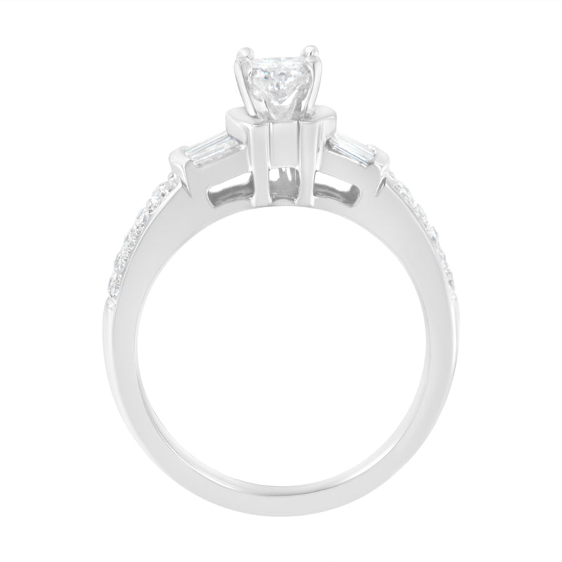 14K White Gold 1 ct TDW Solitaire Cocktail Ring (H-IVS1-VS2)