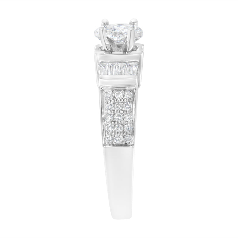 14K White Gold 1 ct TDW Solitaire Cocktail Ring (H-IVS1-VS2)