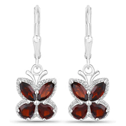 2.60 Carat Genuine Garnet .925 Sterling Silver Earrings