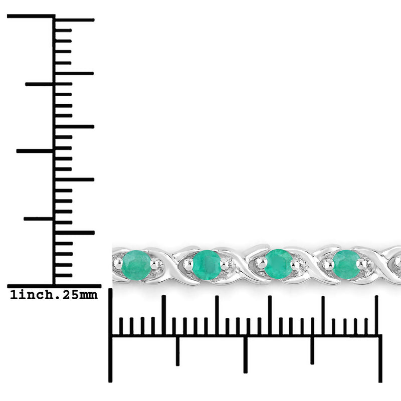 0.72 Carat Genuine Emerald .925 Sterling Silver Bracelet