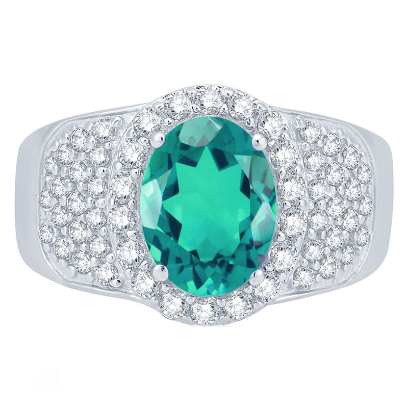V3 Jewelry Paraiba Tourmaline & White Topaz Halo Ring