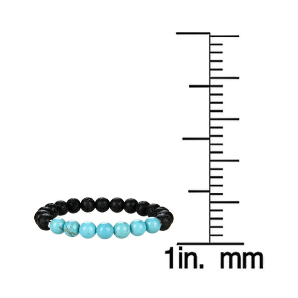 Lava Beads and Turquosie Stretch Bracelet