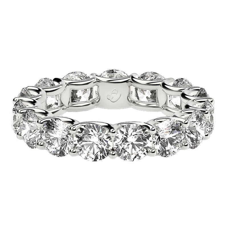 Round Cut Lab Grown Diamond Eternity Ring in 14k White Gold (5 cttw FG/VS2)