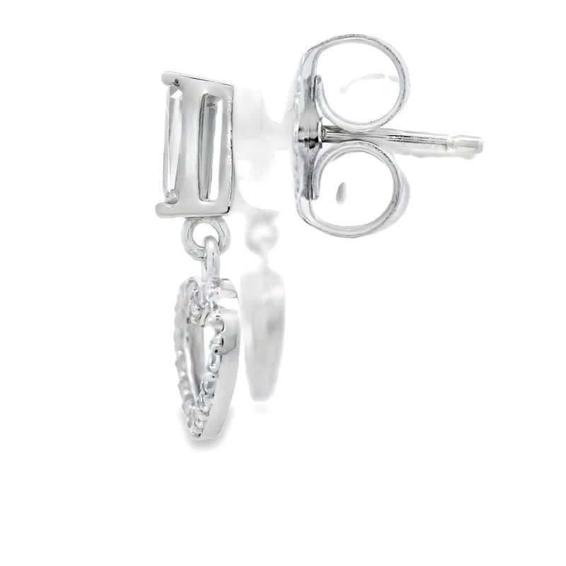 Natural Cubic Zirconia Earrings Sterling Silver