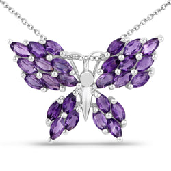 3.90 Carat Genuine Amethyst .925 Sterling Silver Pendant