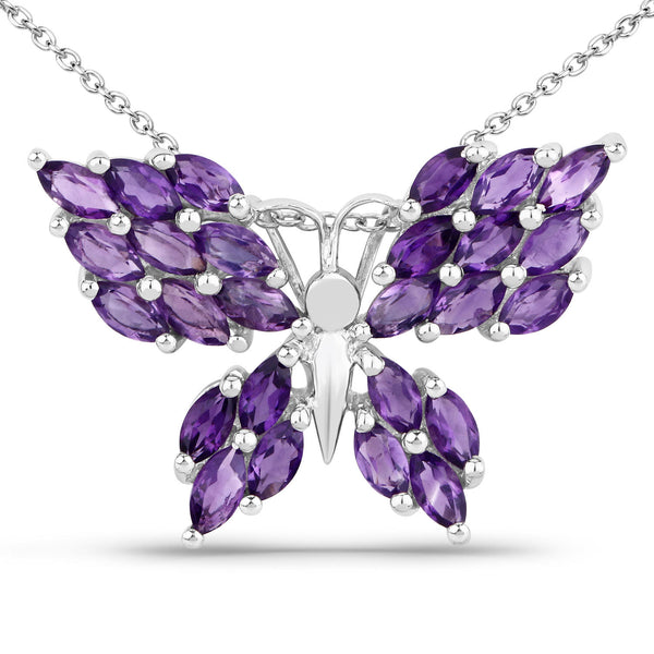 3.90 Carat Genuine Amethyst .925 Sterling Silver Pendant