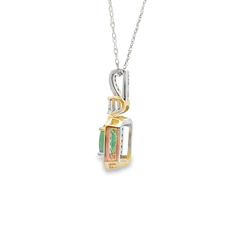 .57ct Emerald Diamond Fashion Pendants 14KT Yellow Gold