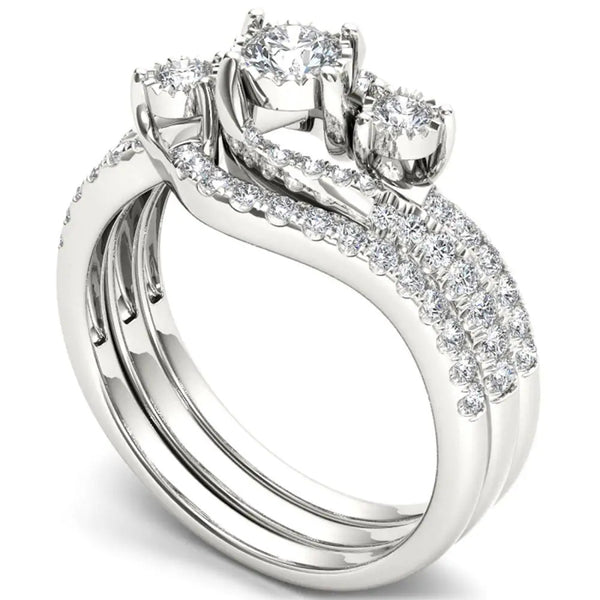 Natural Cubic Zirconium CZ SS Bridal Sterling Silver