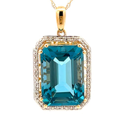 London Blue Topaz Fashion Pendants 14KT Yellow Gold