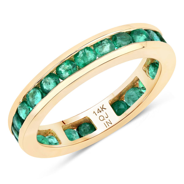 1.56 Carat Genuine Zambian Emerald 14K Yellow Gold Ring