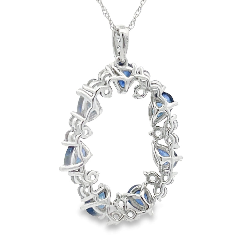 2.26ct Sapphire Fashion Pendants 14KT White Gold