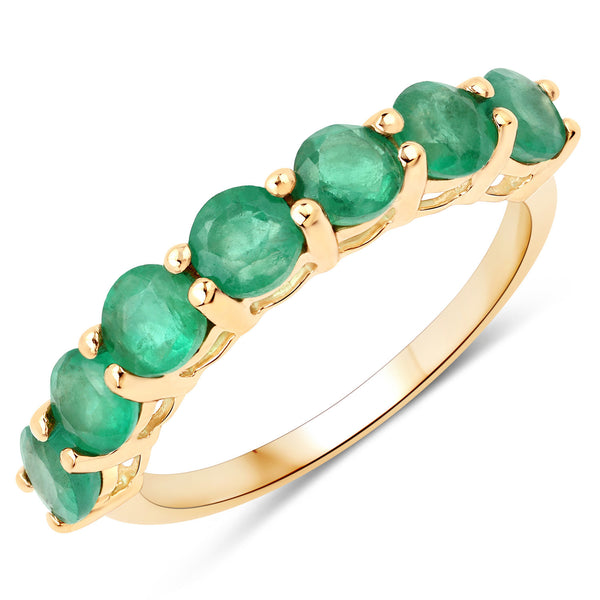 1.05 Carat Genuine Zambian Emerald 14K Yellow Gold Ring