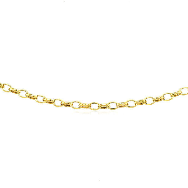 3.2mm 14k Yellow Gold Oval Rolo Bracelet