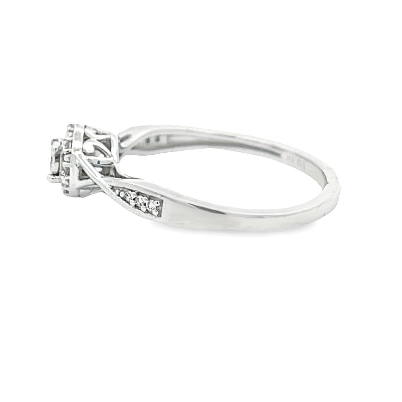 Natural .10ct Diamond Promise Ring 10KT White Gold