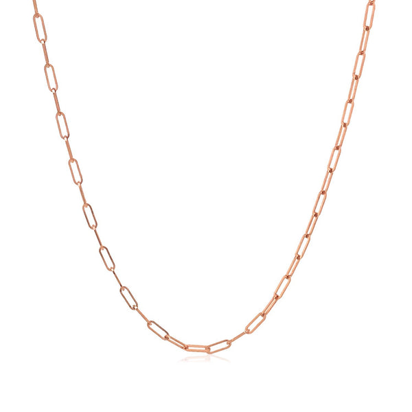 14K Rose Gold Fine Paperclip Chain (1.5mm)