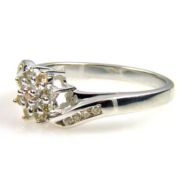 Natural .25ct Diamond Ring 10KT White Gold