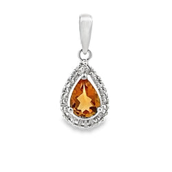 .63ct Citrine Diamond Fashion Pendants 10KT White Gold