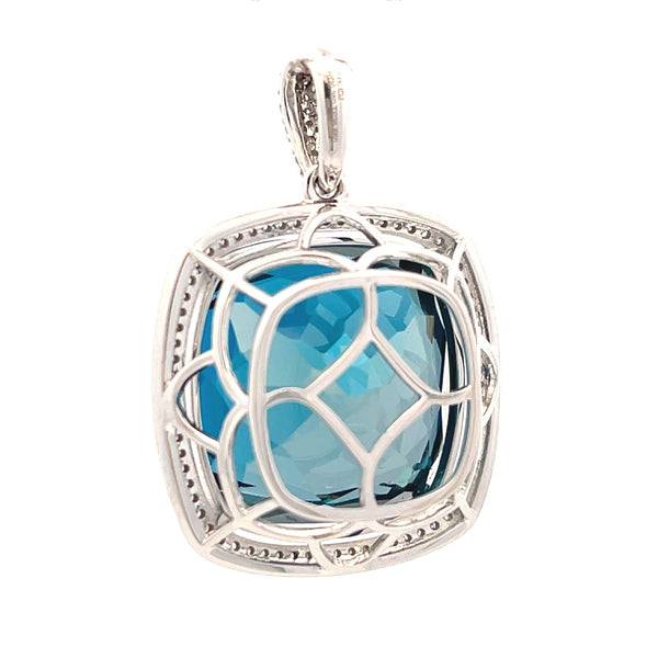 London Blue Topaz Fashion Pendants 14KT White Gold