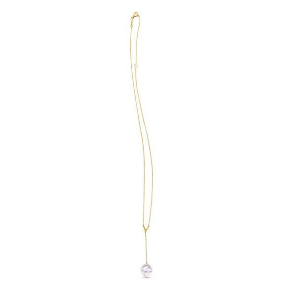 14k Yellow Gold Tesoro Pearl Lariat Necklace