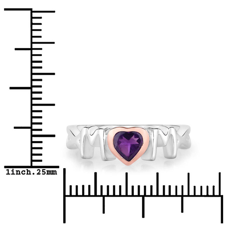 0.43 Carat Genuine Amethyst .925 Sterling Silver Ring