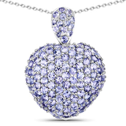 6.01 Carat Genuine Tanzanite .925 Sterling Silver Pendant