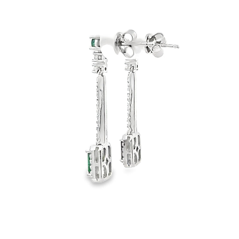 3.55ct Emerald Zircon Dangle Earrings Sterling Silver