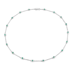 1.80 Carat Genuine Emerald .925 Sterling Silver Necklace