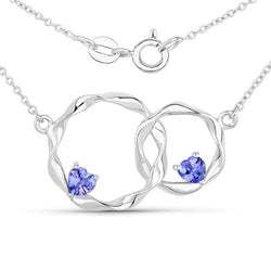 0.38 Carat Genuine Tanzanite .925 Sterling Silver Pendant