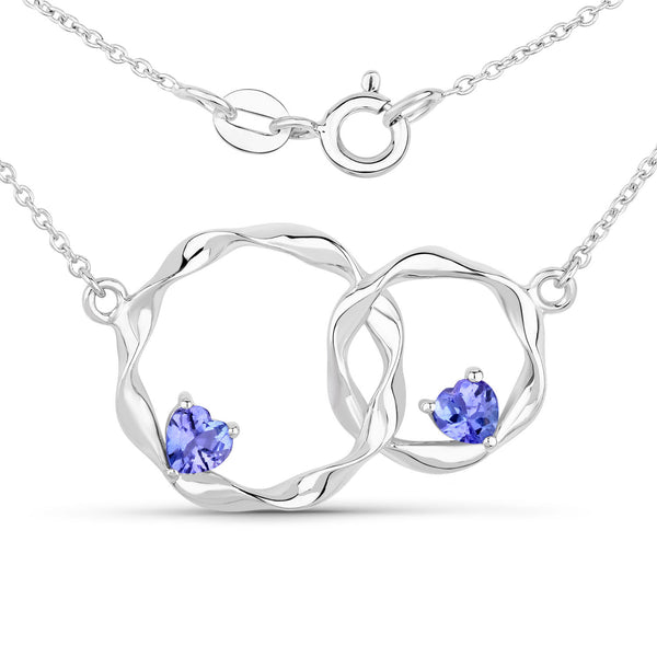 0.38 Carat Genuine Tanzanite .925 Sterling Silver Pendant