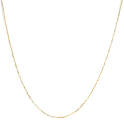 Unisex Solid 14K Yellow Gold 1.5mm Paperclip Chain Necklace - 18 Inches