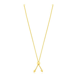 14k Yellow Gold 8 inch Adjustable Friendship Bracelet Chain with Ball Slide