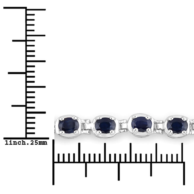 1.80 Carat Genuine Blue Sapphire .925 Sterling Silver Bracelet