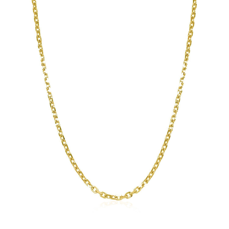 18k Yellow Gold Diamond Cut Cable Link Chain (1.90 mm)