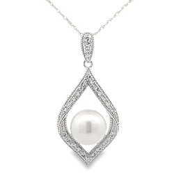 .17ct Pearl Diamond Fashion Pendants 14KT White Gold