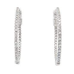 Genuine .49ct Moissanite Hoop Earrings Sterling Silver