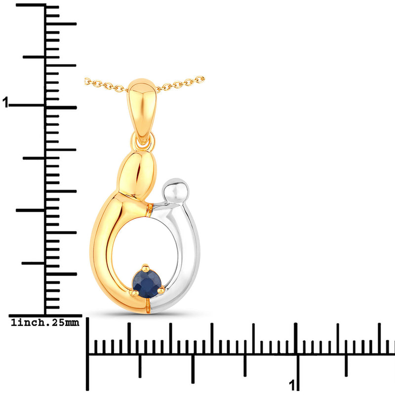 0.19 Carat Genuine Blue Sapphire .925 Sterling Silver Pendant