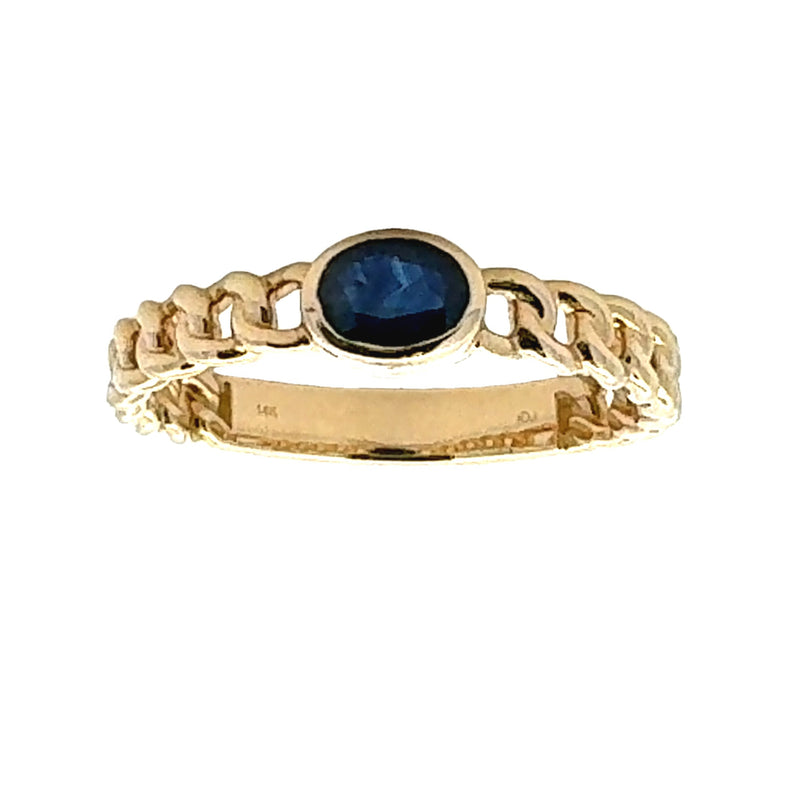 Genuine .44ct Sapphire Ring 14KT Yellow Gold