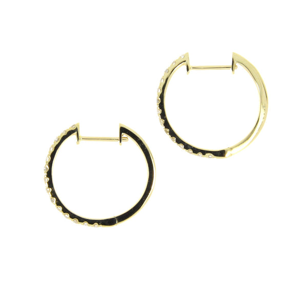 Natural .51ct Diamond Hoop Earrings 14KT Yellow Gold