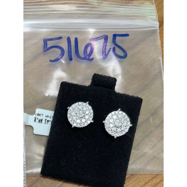 Natural .85ct Diamond Stud Earrings 18KT White Gold