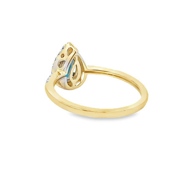 1.13ct London Blue Topaz Diamond Ring 14KT Yellow Gold