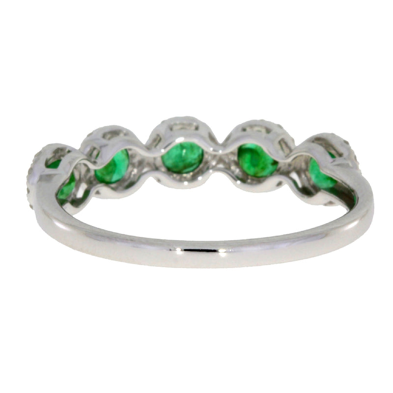 .50ct Emerald Diamond Wedding Band Ring 14KT White Gold