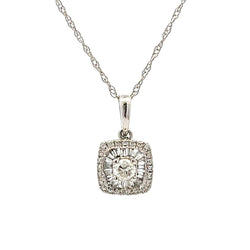 Genuine .18ct Diamond Fashion Pendants 14KT White Gold