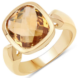 3.86 Carat Genuine Citrine .925 Sterling Silver Ring