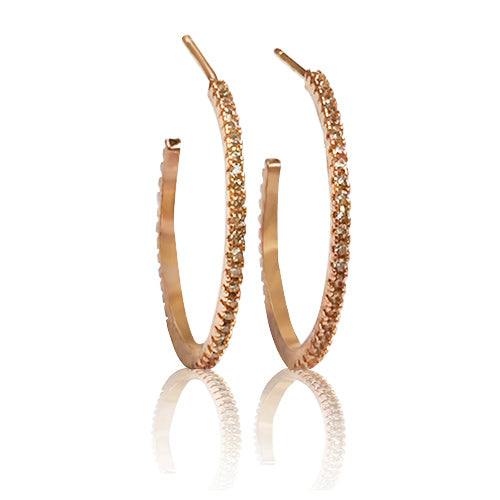 Cubic Zirconia Goldtone Half Hoop Earrings