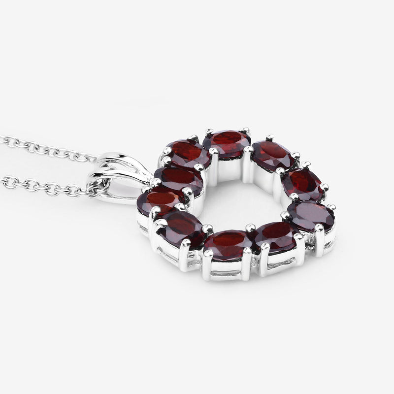 2.00 Carat Genuine Garnet .925 Sterling Silver Pendant